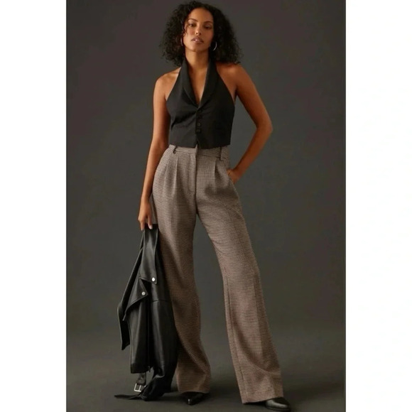 NWT Anthropologie Favorite Daughter The Favorite Pant Wide Leg Trousers Chocolat - Picture 1 of 16